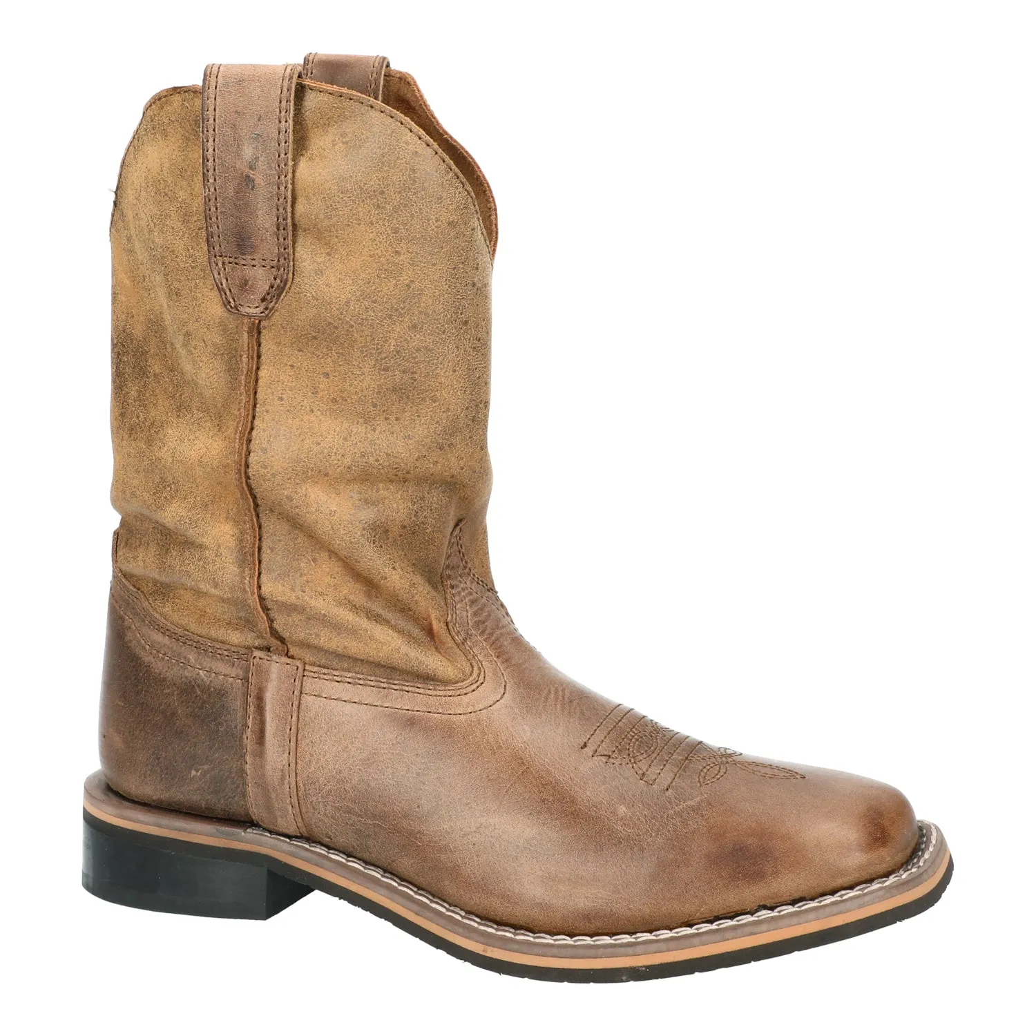 Smoky Mountain Childrens Boys Waylon Oiled Brown Leather Cowboy Boots