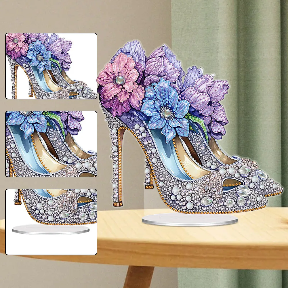 Special Shaped Acrylic High-heeled Shoes Diamond Painting Tabletop Ornaments Kit