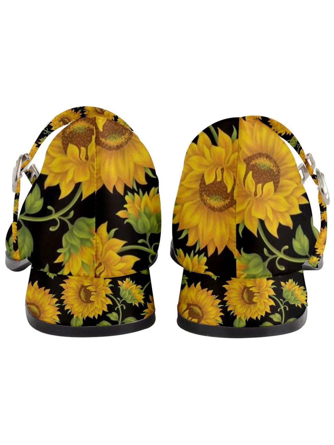 SUNFLOWERS BLACK Women's Mary Jane Shoes