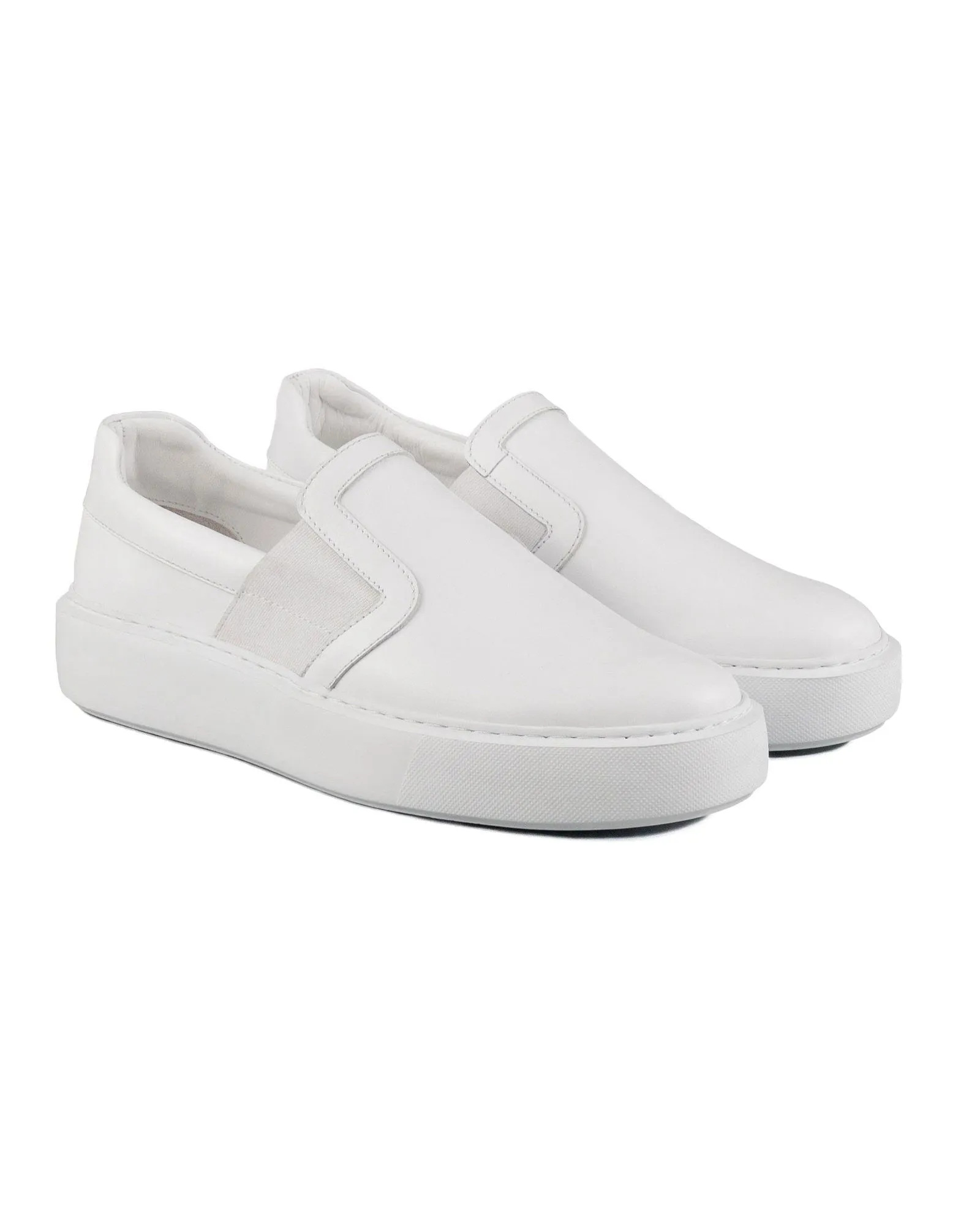 T-Integra White Genuine Leather Men's Sports Sneaker Shoes