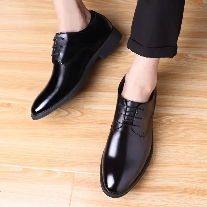 TAFN Leather shoes for men, spring and autumn, British business and leisure formal attire, and elevated youth leather shoes