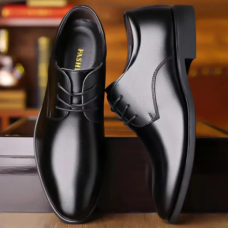 TAFN Leather shoes for men, spring and autumn, British business and leisure formal attire, and elevated youth leather shoes