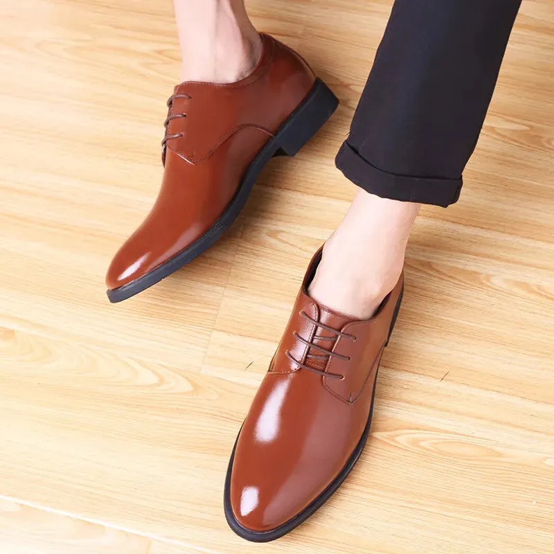 TAFN Leather shoes for men, spring and autumn, British business and leisure formal attire, and elevated youth leather shoes