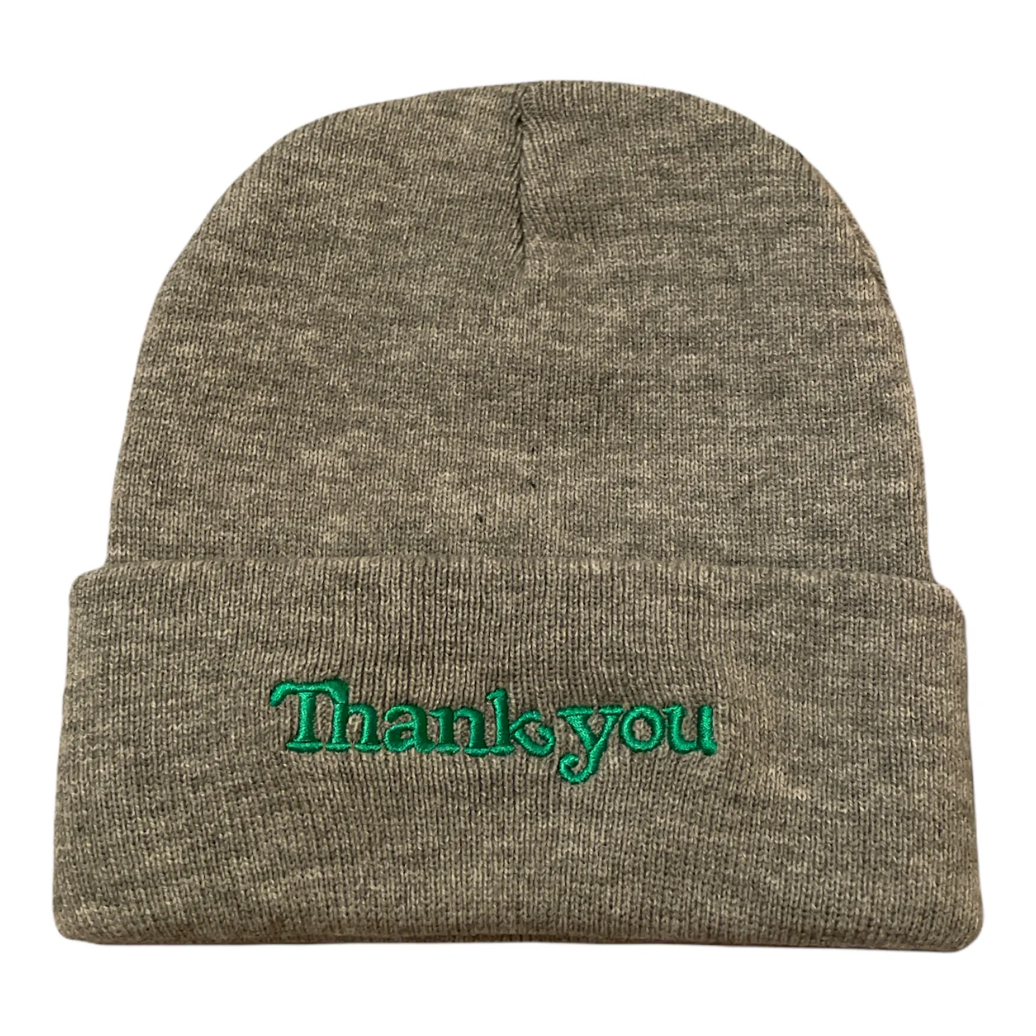 Thank You Center Beanie Heather Grey