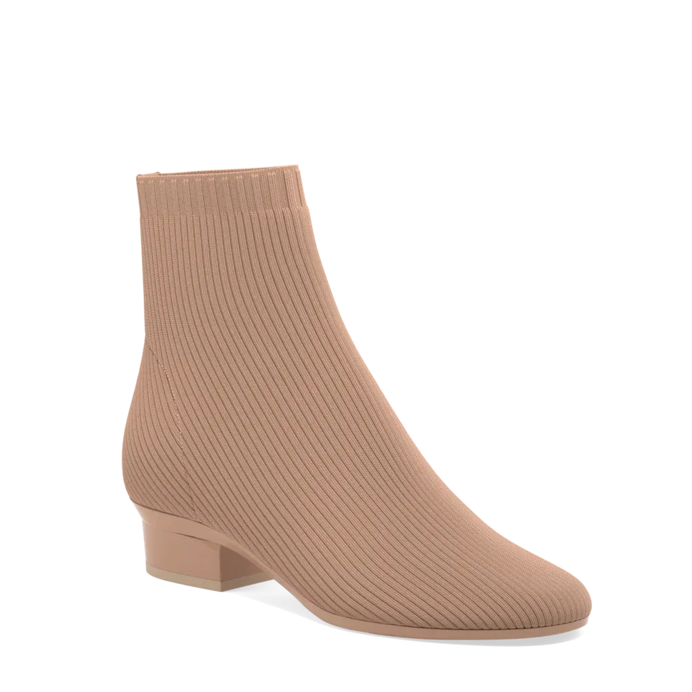 The Josie Bootie - Latte Knit 4 Stiletto