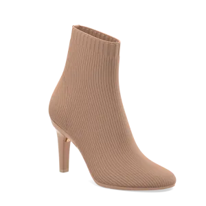 The Josie Bootie - Latte Knit 4 Stiletto