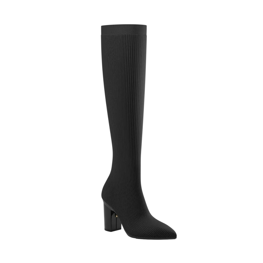 The Knee High Boot Coal Knit   Block Heel Kit 4 Coal