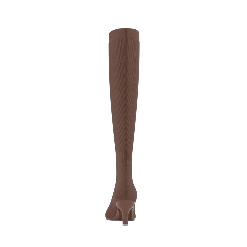 The Knee High Boot Walnut Knit   Stiletto Heel Kit 3 Walnut