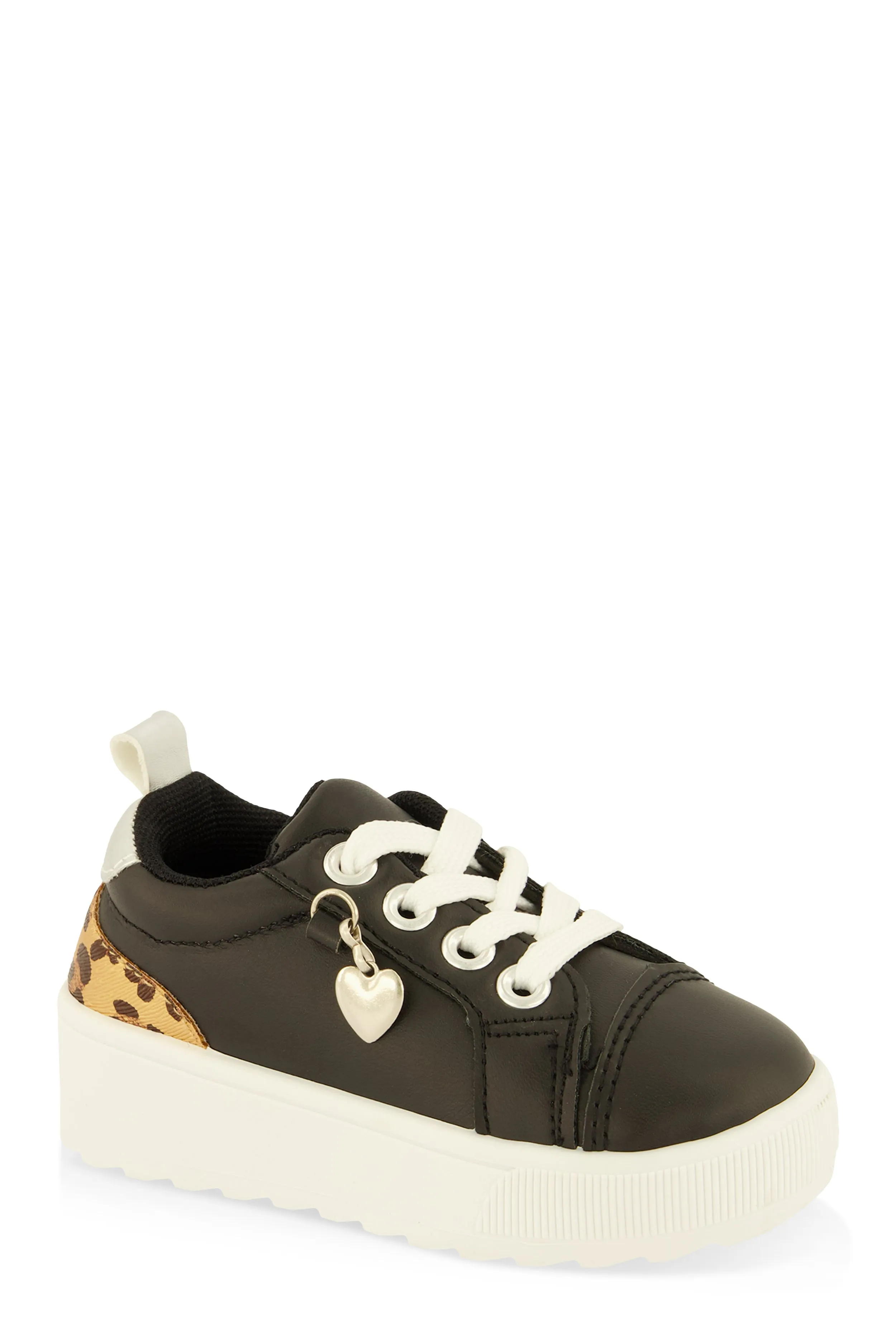 Toddler Girls Animal Print Detail Lace Up Sneakers