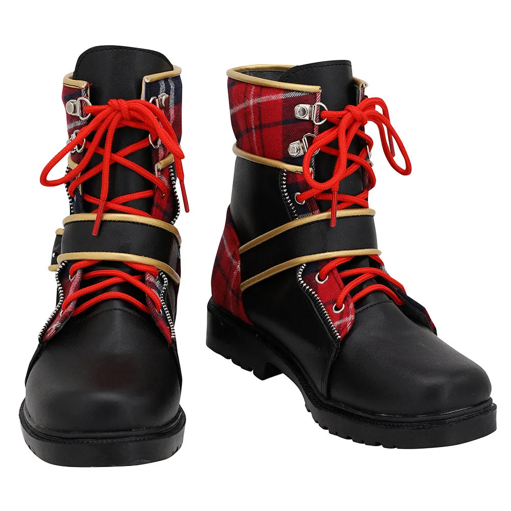 Twisted Wonderland Pomefiore Epel Felmier Black Red Boots Cosplay Shoes