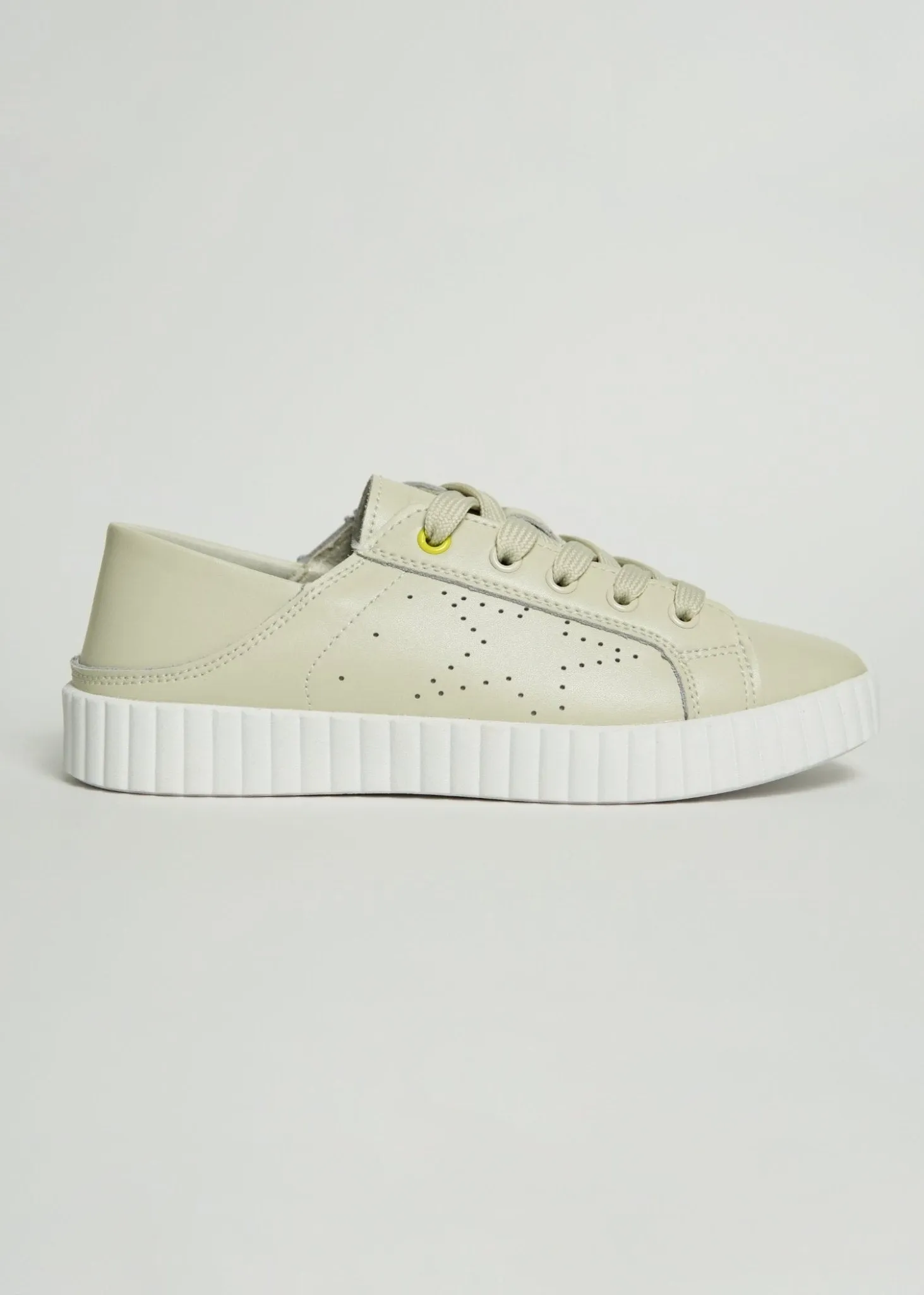 Valentina Leather Sneaker in Beige