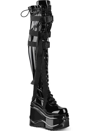 WAVE-315 [Black Patent] | PLATFORM BOOTS [PREORDER]