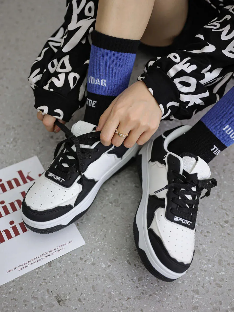 We Love Street High Street Black And White Board Casual Shoes