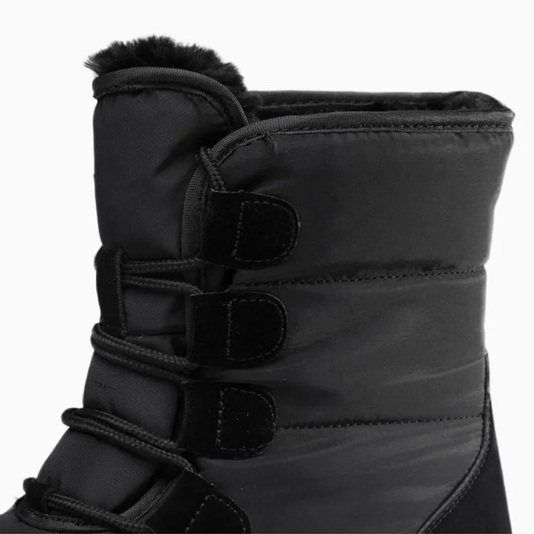 Women winter faux fur lace up high cut platform snow boots