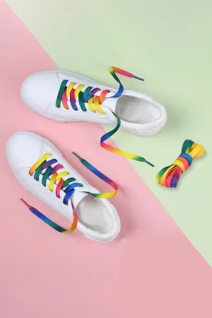 Women's Pride Rainbow Lace Up Sneaker LGBT Shoes