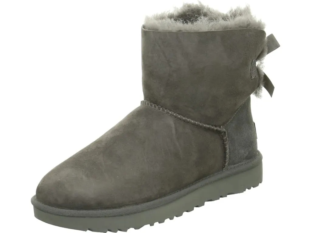 Women's Shoes UGG MINI BAILEY BOW II Slip On Ankle Boots 1016501 GREY