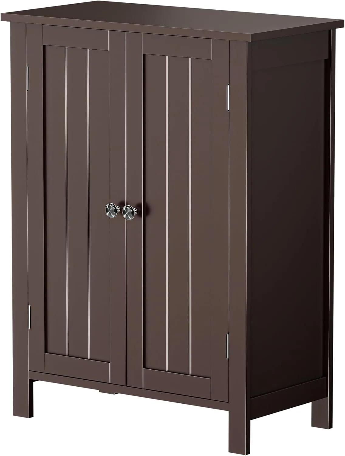 ZENY™ Bathroom Wooden Organizer Storage Cabinet with Double Door Adjustable Shelf